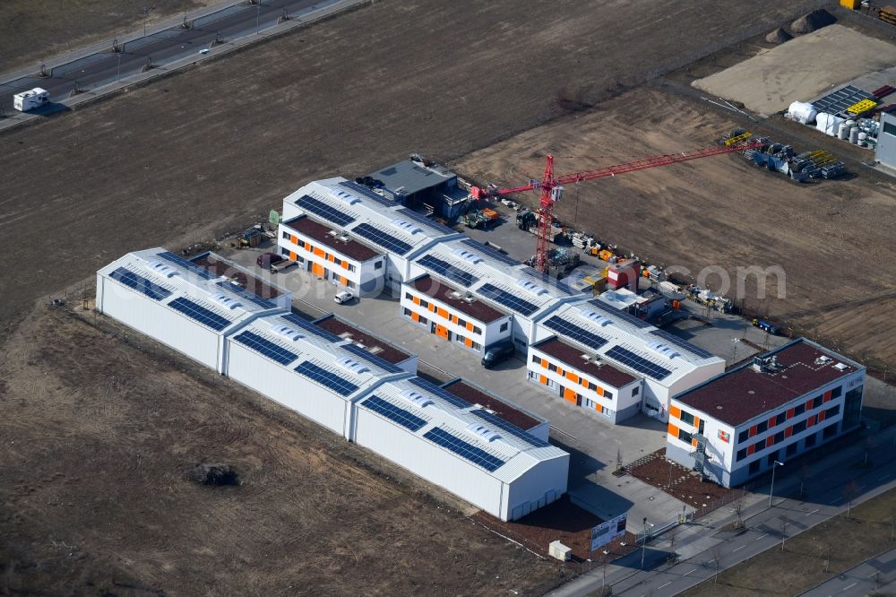 Berlin from the bird's eye view: Administration building of the company of Oskar Boettcher GmbH & Co. KG on Gross-Berliner Donm in the district Johannisthal in Berlin, Germany