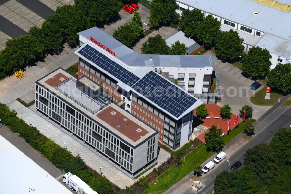 Aerial image Schweinfurt - Administration building of the company Riedel Bau GmbH & Co. KG on Silbersteinstrasse in Schweinfurt in the state Bavaria, Germany