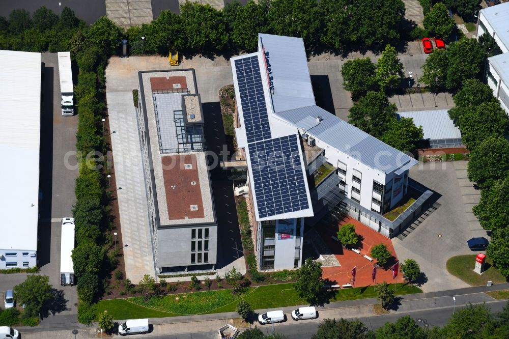 Schweinfurt from above - Administration building of the company Riedel Bau GmbH & Co. KG on Silbersteinstrasse in Schweinfurt in the state Bavaria, Germany