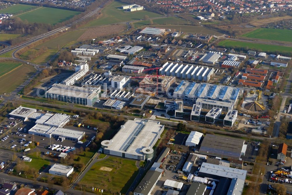 Göttingen from above - Administration building of the company Sartorius-Campus in Goettingen in the state Lower Saxony, Germany