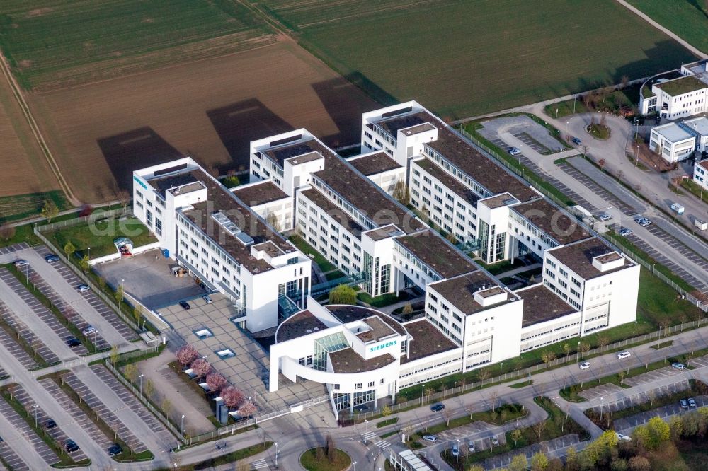 Weilimdorf from the bird's eye view: Administration building of the company of Siemens AG in Weilimdorf in the state Baden-Wurttemberg, Germany