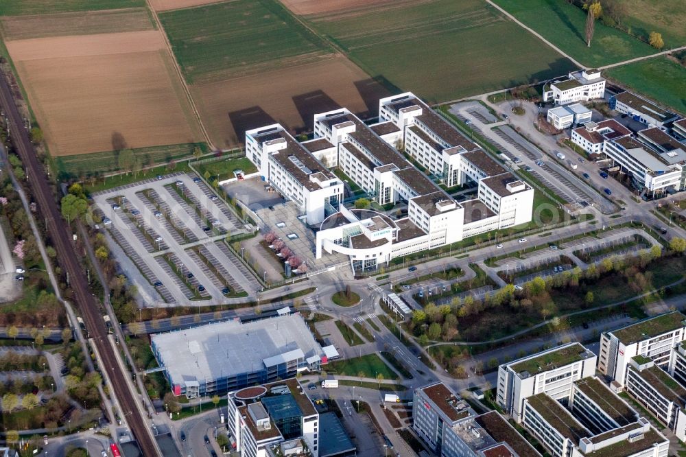 Aerial image Weilimdorf - Administration building of the company of Siemens AG in Weilimdorf in the state Baden-Wurttemberg, Germany