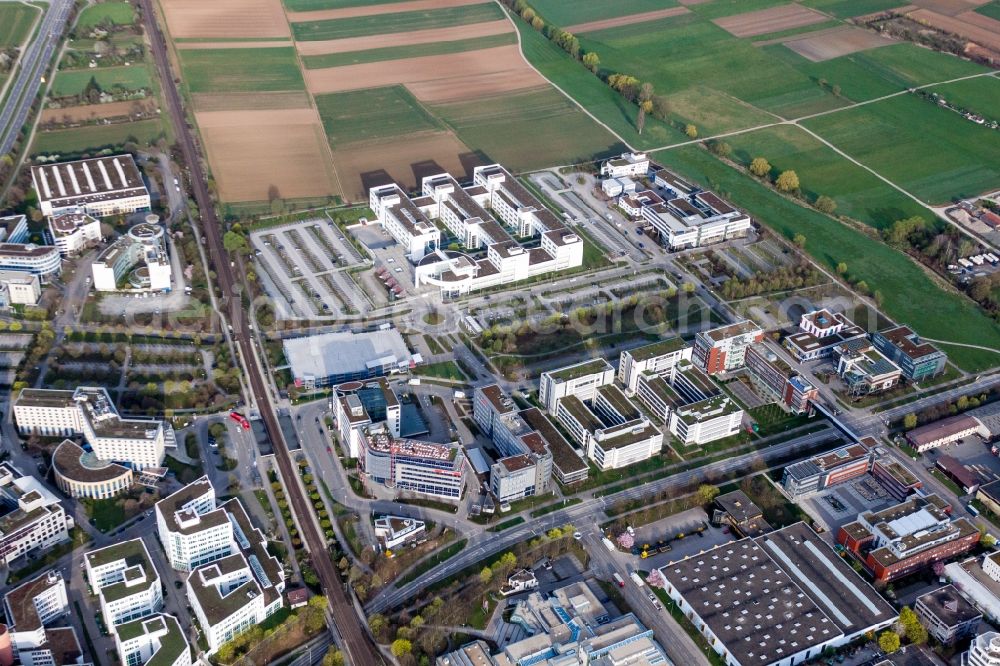 Aerial photograph Weilimdorf - Administration building of the company of Siemens AG in Weilimdorf in the state Baden-Wurttemberg, Germany