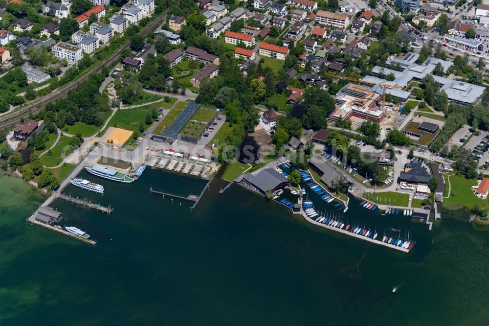 Aerial image Starnberg - Administration building of the company of Bayerischen Seenschifffahrt on Ufer of Starnberger Sees in Starnberg in the state Bavaria, Germany