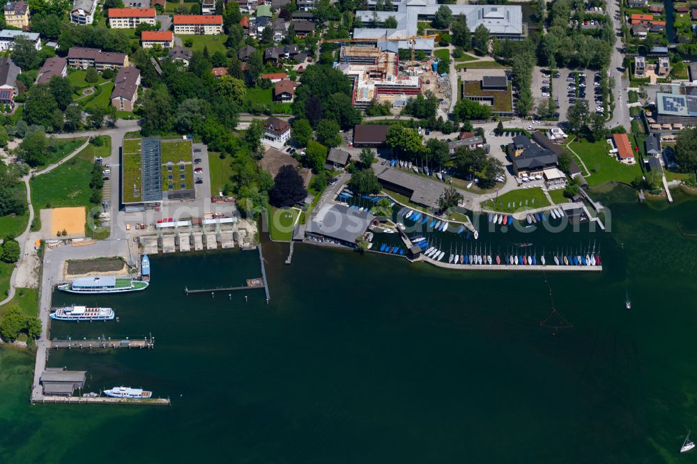 Aerial image Starnberg - Administration building of the company of Bayerischen Seenschifffahrt on Ufer of Starnberger Sees in Starnberg in the state Bavaria, Germany