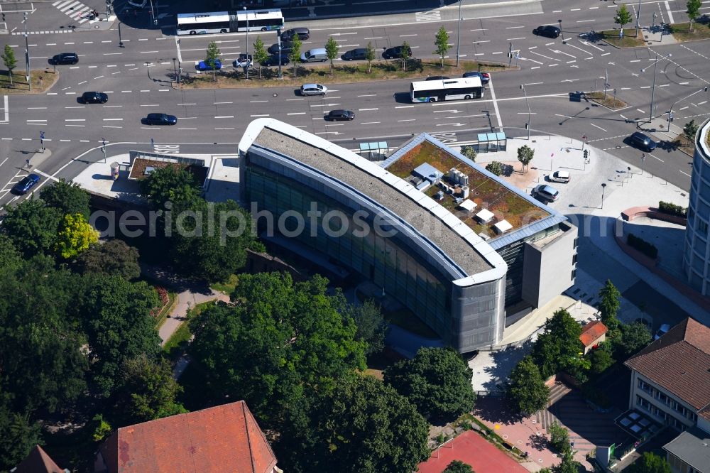 Aerial photograph Pforzheim - Administration building of the company STADTBAU GmbH on Schlossberg in Pforzheim in the state Baden-Wurttemberg, Germany