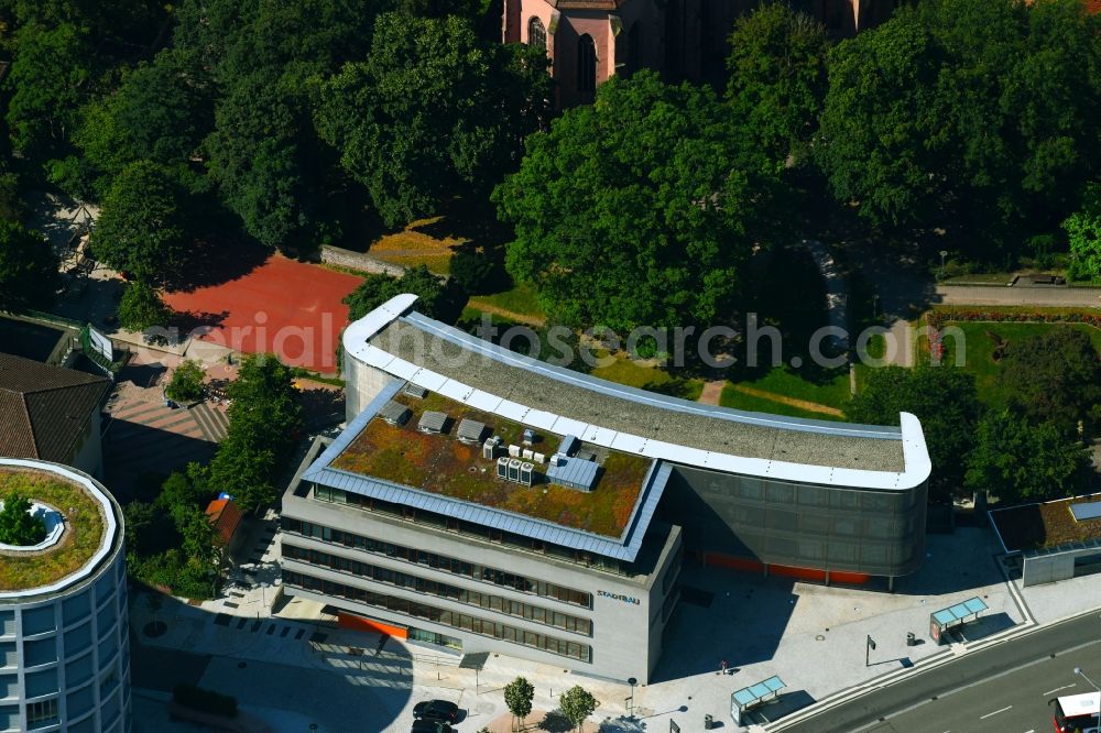 Pforzheim from the bird's eye view: Administration building of the company STADTBAU GmbH on Schlossberg in Pforzheim in the state Baden-Wurttemberg, Germany