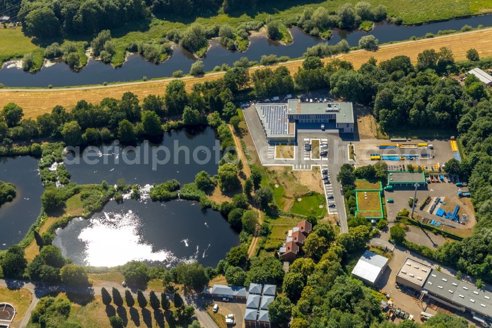 Aerial image Hattingen - Administration building of the company of Stadtwerke Hattingen GmbH on Weg Zum Wasserwerk in Hattingen in the state North Rhine-Westphalia, Germany