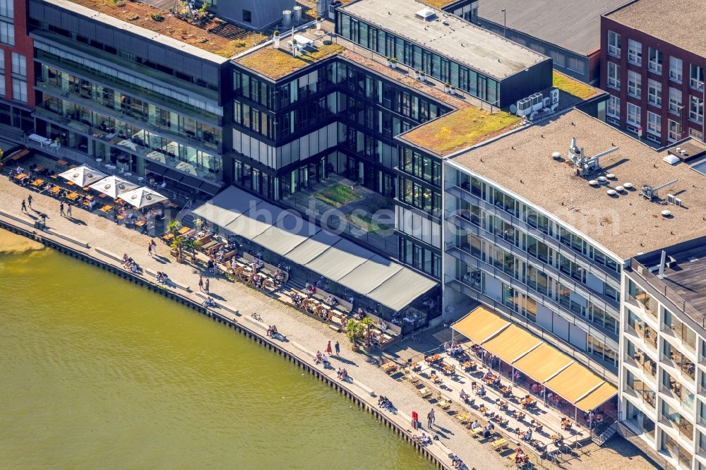 Münster from above - Administration building of the company of Stadtwerke Muenste onr Hafenplatz in Muenster in the state North Rhine-Westphalia, Germany