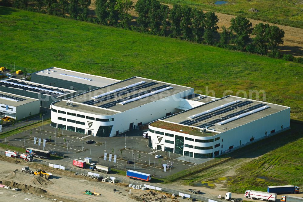 Aerial image Bornheim - Administration building of the company of STAHLWERK Schweissgeraete GmbH in Bornheim in the state North Rhine-Westphalia, Germany