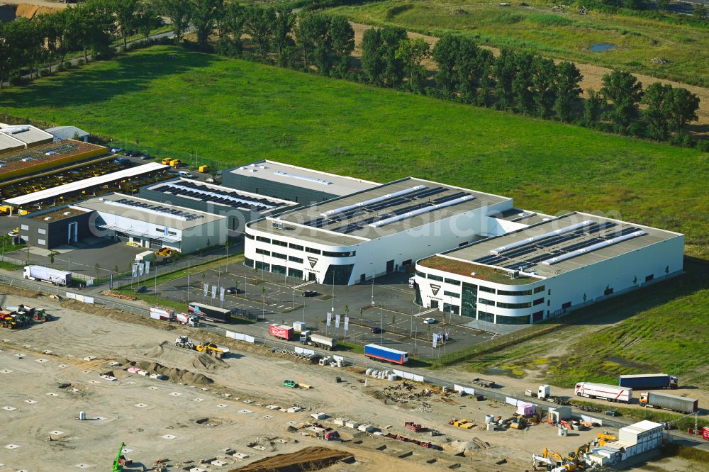 Bornheim from above - Administration building of the company of STAHLWERK Schweissgeraete GmbH in Bornheim in the state North Rhine-Westphalia, Germany