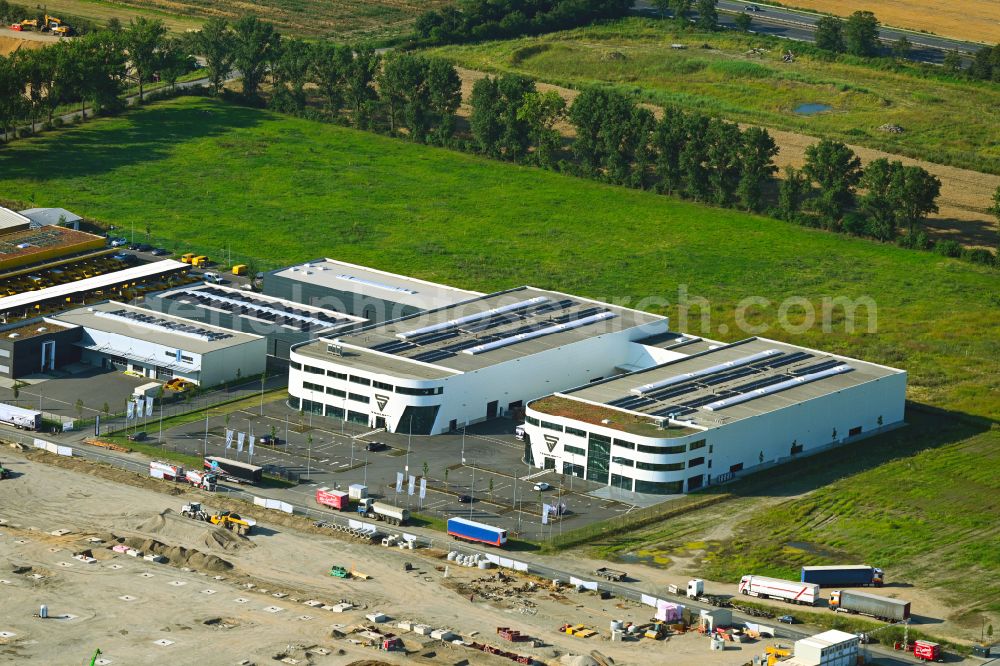 Bornheim from the bird's eye view: Administration building of the company of STAHLWERK Schweissgeraete GmbH in Bornheim in the state North Rhine-Westphalia, Germany