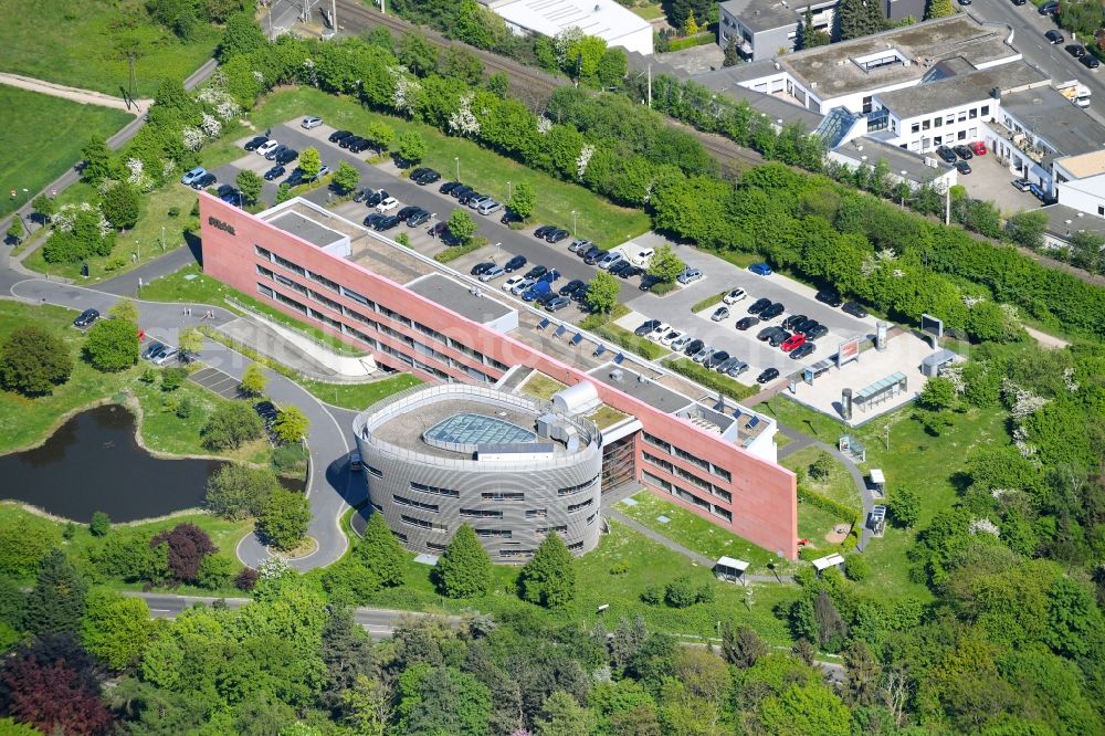 Köln from the bird's eye view: Administration building of the company Stroeer on Stroeer-Allee in the district Suerth in Cologne in the state North Rhine-Westphalia, Germany