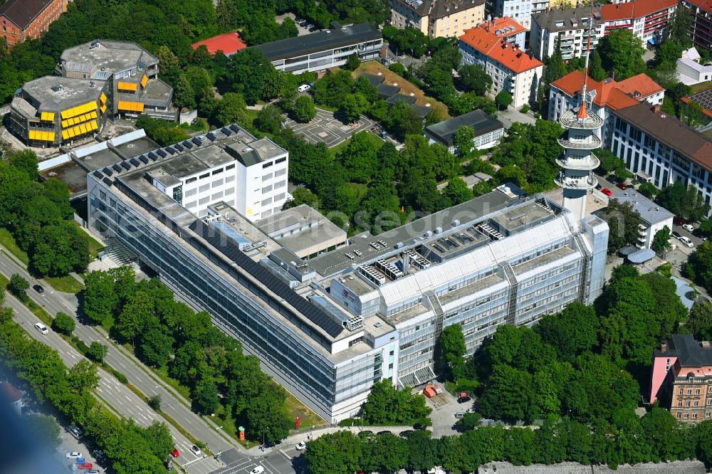 Aerial photograph München - Administration building of the company of Telekom on Marsplatz in the district Maxvorstadt in Munich in the state Bavaria, Germany