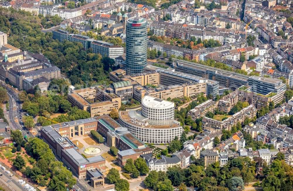 Aerial image Düsseldorf - Administration building of the company of Uniper SE on E.ON-Platz in Duesseldorf in the state North Rhine-Westphalia, Germany