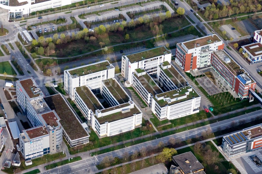 Weilimdorf from the bird's eye view: Administration building of the company of Vodafone D2 GmbH Nieoflassung Sued-West in Weilimdorf in the state Baden-Wurttemberg, Germany