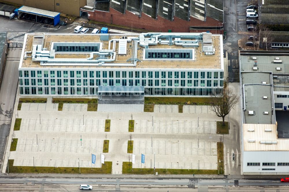 Herne from above - Administration building of the company of VULKAN Gruppe on Heerstrasse in the district Wanne-Eickel in Herne in the state North Rhine-Westphalia, Germany