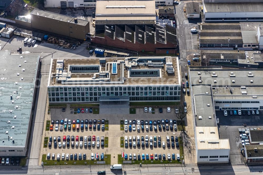 Herne from above - Administration building of the company of VULKAN Gruppe on Heerstrasse in the district Wanne-Eickel in Herne in the state North Rhine-Westphalia, Germany