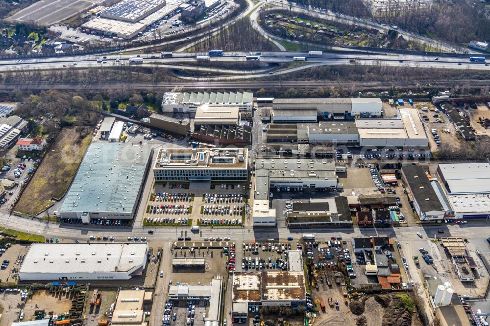 Aerial image Herne - Administration building of the company of VULKAN Gruppe on Heerstrasse in the district Wanne-Eickel in Herne in the state North Rhine-Westphalia, Germany