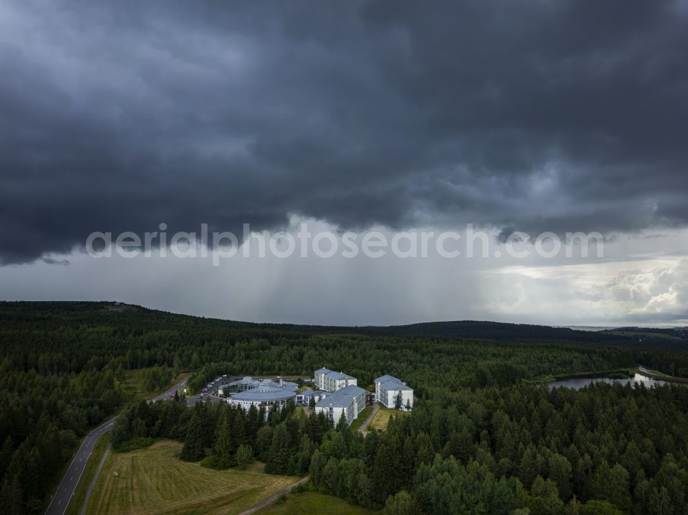 Altenberg from the bird's eye view: Storm over the Galgenteichen in Altenberg in the federal state of Saxony, Germany