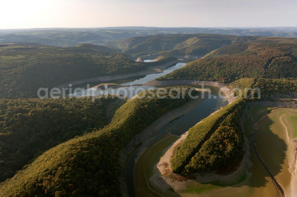 Gemünd from the bird's eye view: View of the Urfttalsperre near Gemuend in the state of North Rhine-Westphalia