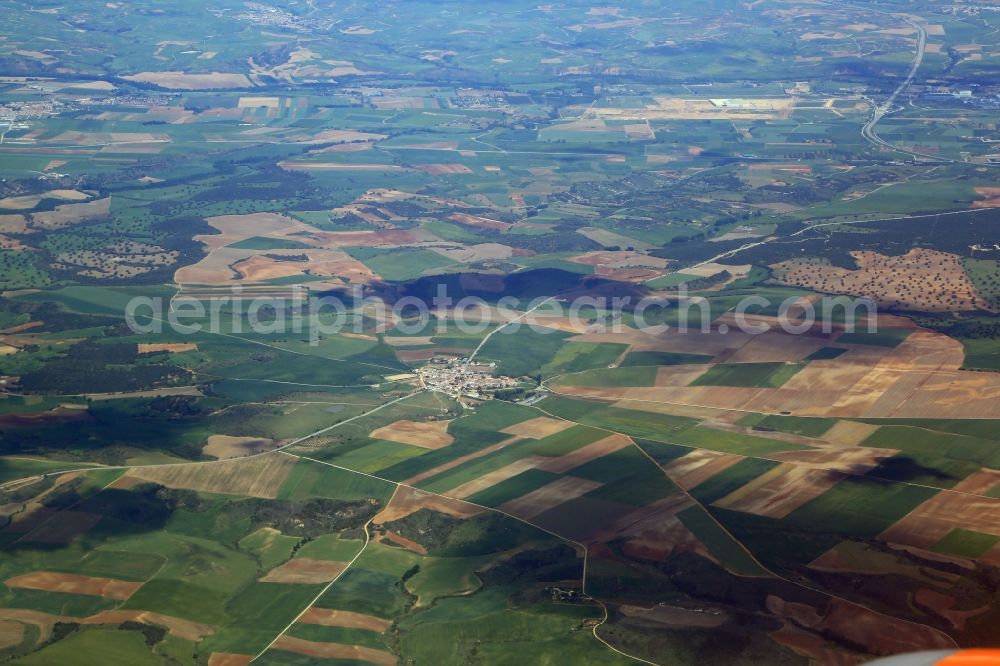 Usanos from above - Town View of Usanos in the agricultural landscape in Castilla-La Mancha, Spain