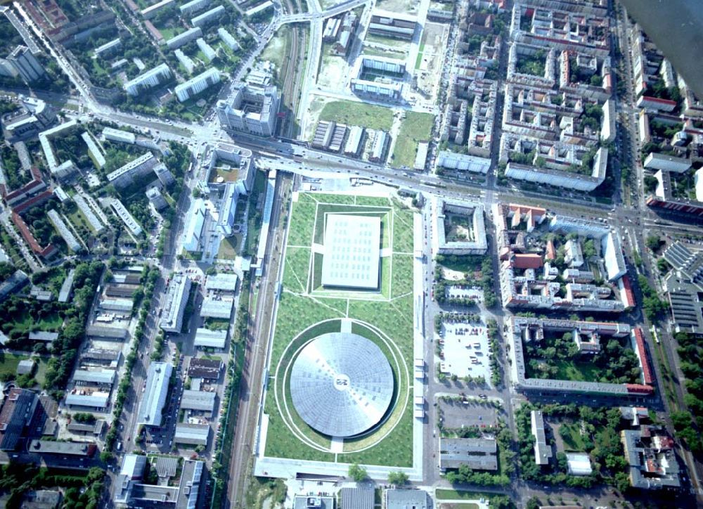 Berlin from the bird's eye view: 16.08.2002 / Velodrom an der Landsberger Allee.