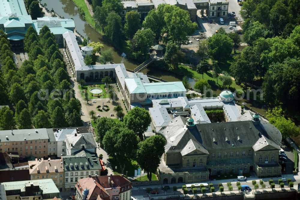 Bad Kissingen from the bird's eye view: Building of the indoor arena Regentenbau on Ludwigstrasse in Bad Kissingen in the state Bavaria, Germany