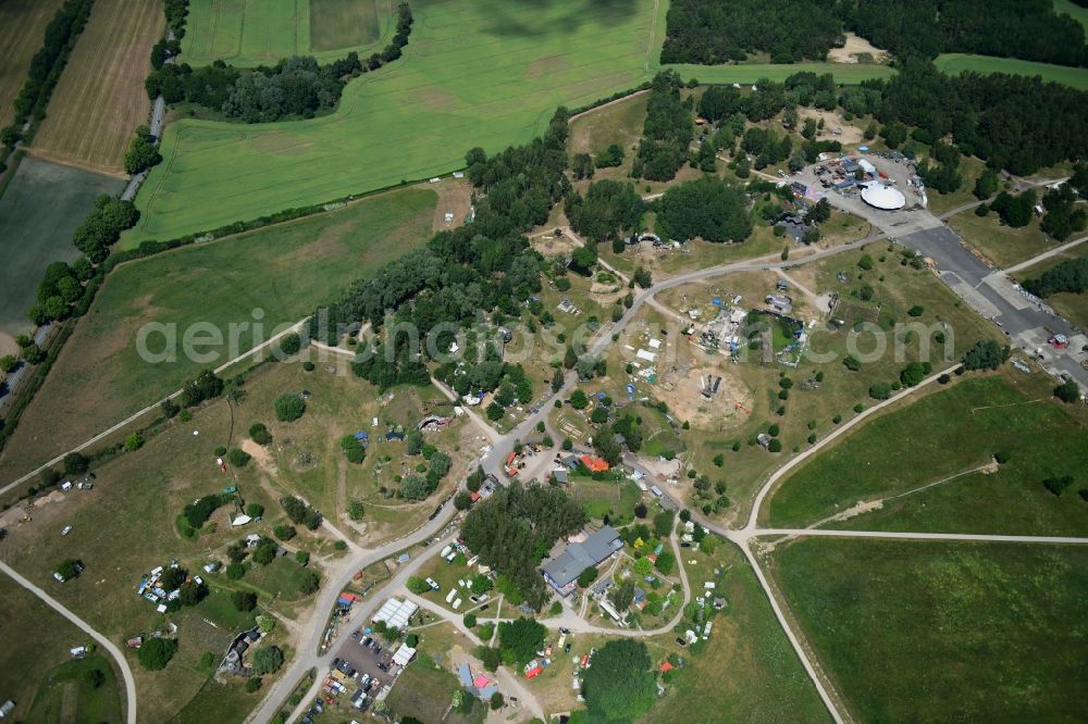 Aerial photograph Lärz - Participants at the event area Fusion Festival on  airfield Laerz - Rechlin in Laerz