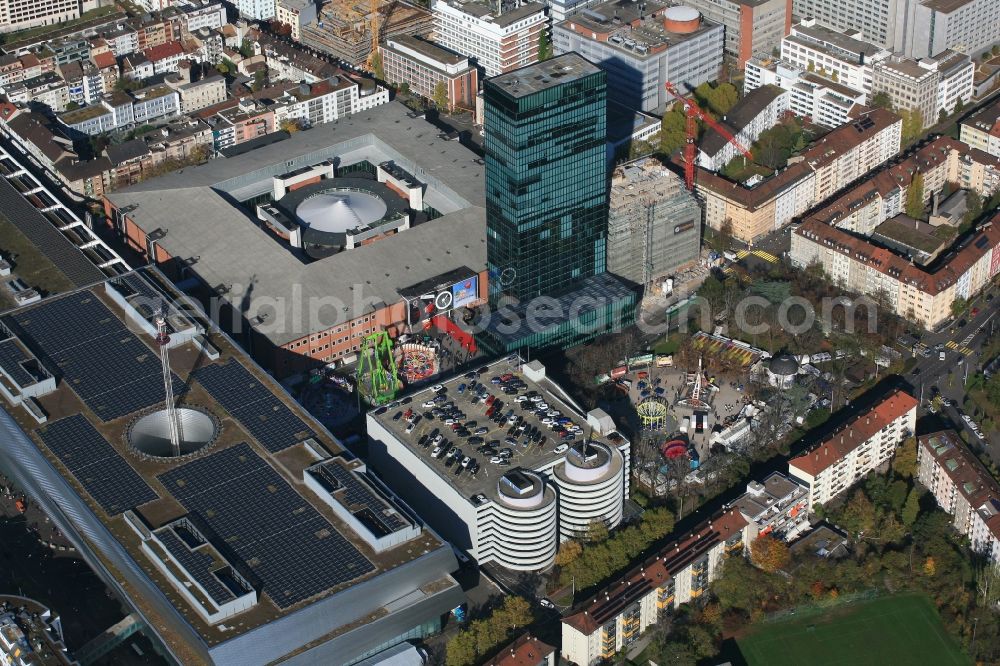 Aerial image Basel - Fair - event location and festival at the fair grounds and park Rosentalanlage in Basel, Switzerland