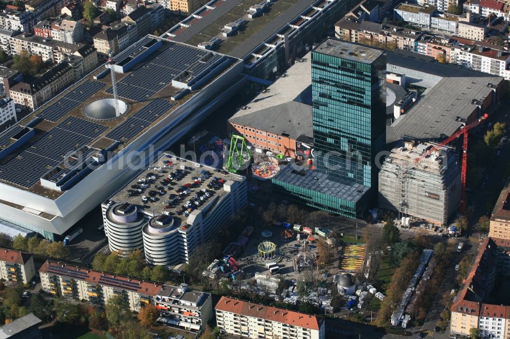 Aerial photograph Basel - Fair - event location and festival at the fair grounds and park Rosentalanlage in Basel, Switzerland