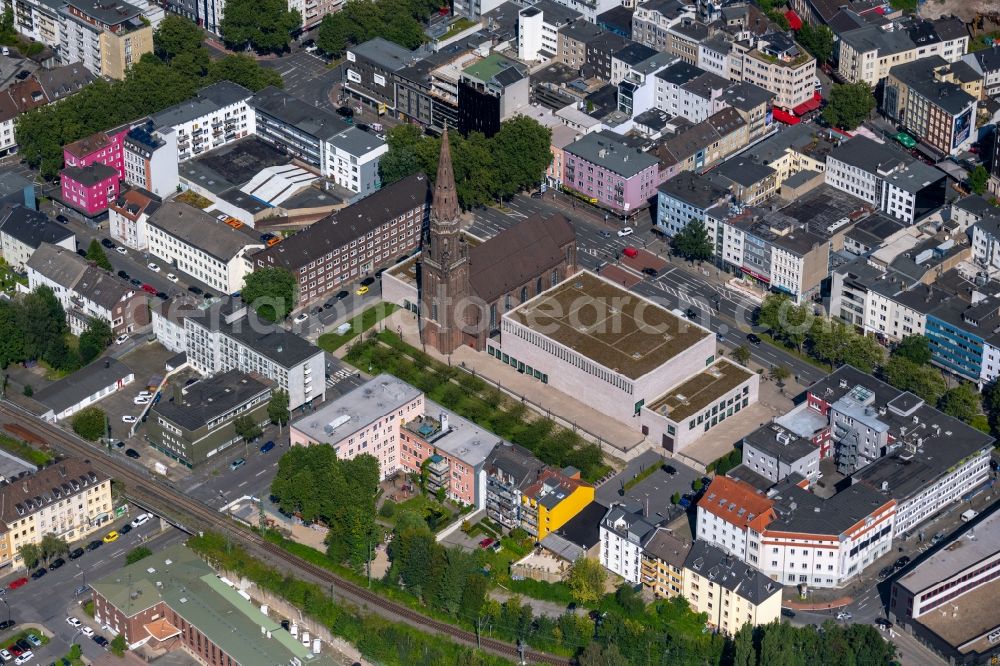 Bochum from the bird's eye view: Building of the indoor arena Anneliese Brost Musikforum Ruhr in the district Innenstadt in Bochum at Ruhrgebiet in the state North Rhine-Westphalia, Germany