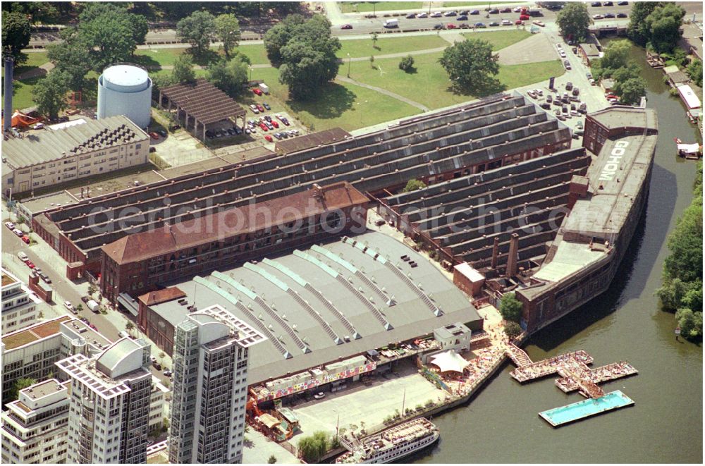 Aerial image Berlin - Building of the indoor arena Arena Berlin in the district Treptow in Berlin, Germany