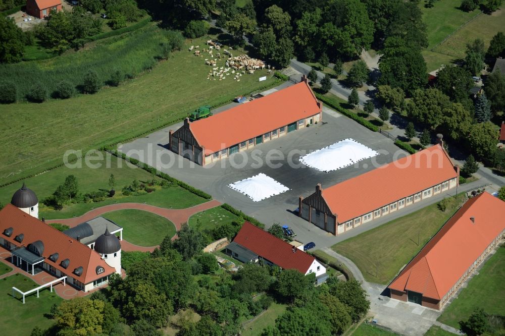 Aerial photograph Basedow - Building the indoor arena Alter Schafstall in Basedow in the state Mecklenburg - Western Pomerania