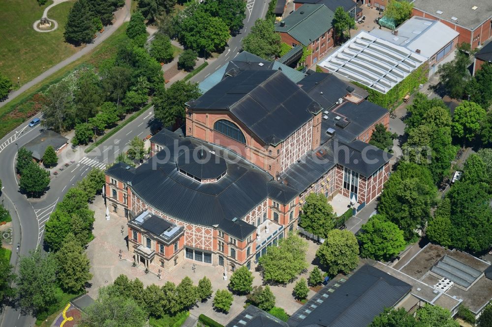 Aerial image Bayreuth - Building of the indoor arena Bayreuther Festspielhaus on Festspielhuegel in Bayreuth in the state Bavaria, Germany