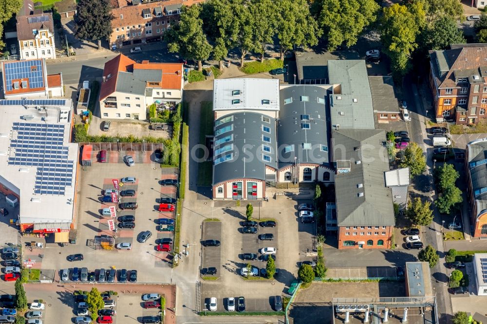 Aerial photograph Bochum - Building of the indoor arena Bochumer Kulturrat e.V. on Lothringer Strasse in Bochum in the state North Rhine-Westphalia, Germany