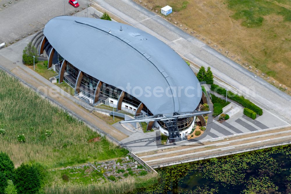 Hannover from above - Building of the indoor arena Expowal - Eventlocation on street Chicago Lane in the district Bemerode in Hannover in the state Lower Saxony, Germany