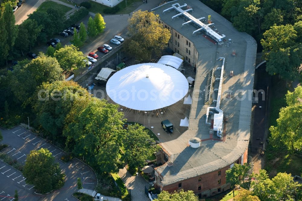 Aerial image Magdeburg - Building of the indoor arena FestungMark on Hohepfortewall in Magdeburg in the state Saxony-Anhalt, Germany