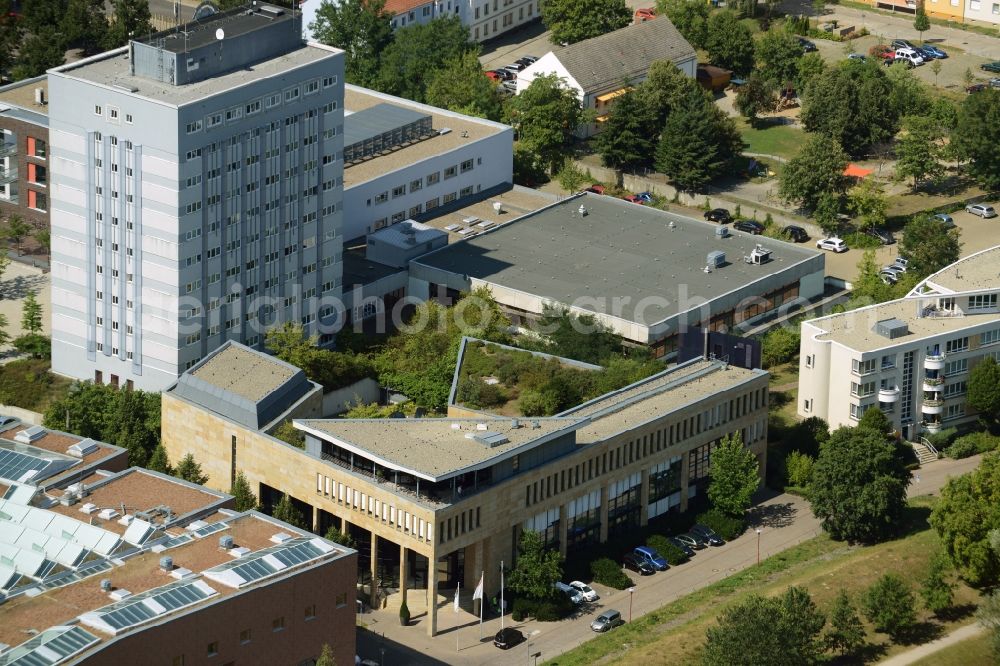 Frankfurt (Oder) from the bird's eye view: Building the indoor arena KASINO TERRASSE in Frankfurt (Oder) in the state Brandenburg