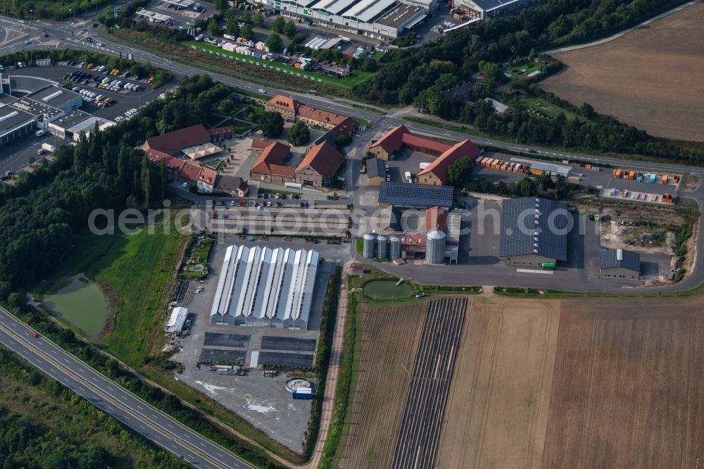 Rottendorf from above - Building of the indoor arena Gut Woellried in the district Woellriederhof in Rottendorf in the state Bavaria, Germany