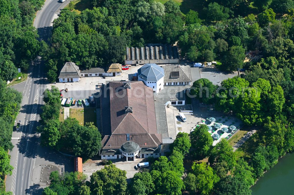 Aerial photograph Leipzig - Building of the indoor arena Haus Auensee on street Gustav-Esche-Strasse in the district Wahren in Leipzig in the state Saxony, Germany