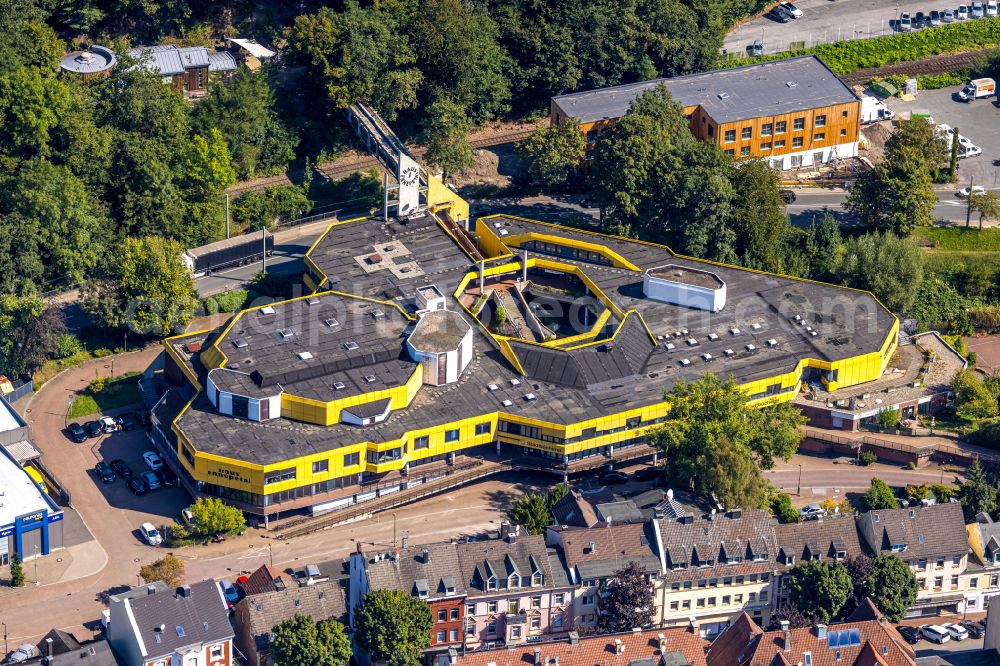 Ennepetal from above - Building of the indoor arena Haus Ennepetal on street Gasstrasse in Ennepetal at Ruhrgebiet in the state North Rhine-Westphalia, Germany