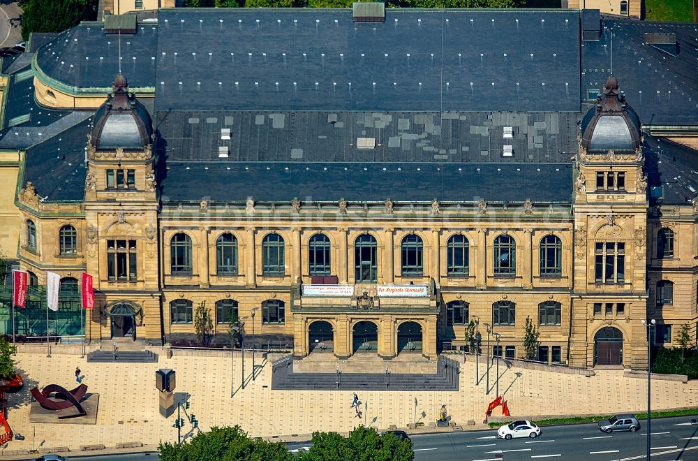 Wuppertal from the bird's eye view: Building of the indoor arena Historische Stadthalle Wuppertal besides the road Bahnhofstrasse in Wuppertal in the state North Rhine-Westphalia