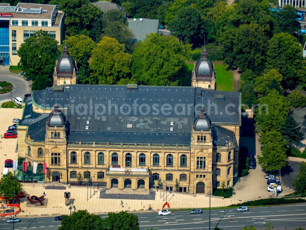 Aerial image Wuppertal - Building of the indoor arena Historische Stadthalle Wuppertal besides the road Bahnhofstrasse in Wuppertal in the state North Rhine-Westphalia