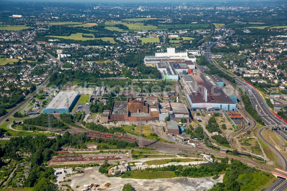 Aerial photograph Bochum - Building the indoor arena Jahrhunderthalle in Bochum in the state North Rhine-Westphalia