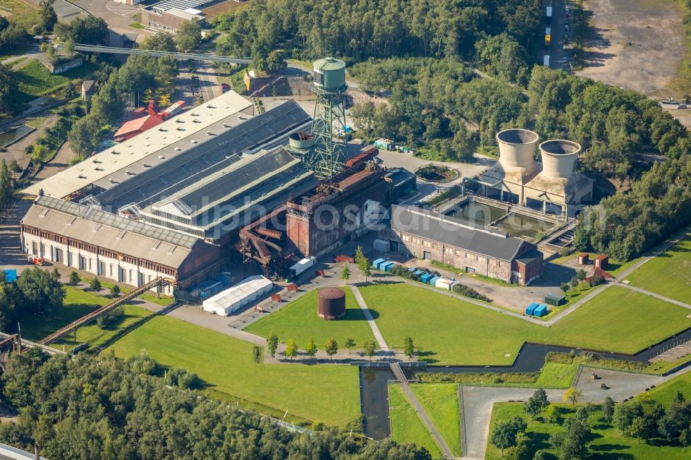 Bochum from above - Building the indoor arena Jahrhunderthalle in Bochum in the state North Rhine-Westphalia