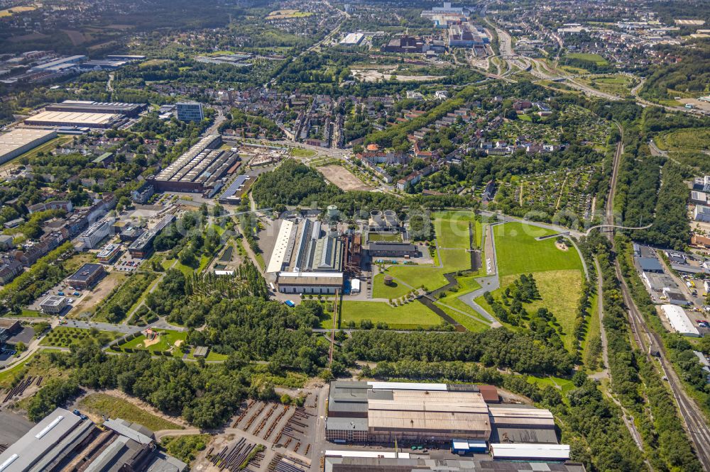 Aerial photograph Bochum - Building of the indoor arena Jahrhunderthalle on street An der Jahrhunderthalle in the district Bochum-Stahlhausen in Bochum at Ruhrgebiet in the state North Rhine-Westphalia, Germany