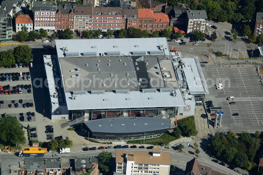 Kiel from the bird's eye view: Building the indoor arena Sparkassen-Arena-Kiel in Kiel in the state Schleswig-Holstein