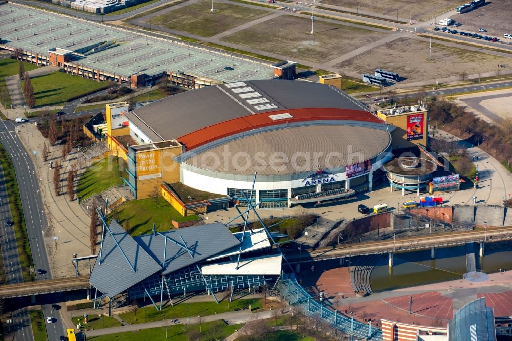 Aerial photograph Oberhausen - Building the indoor arena Koenig Pilsener Arena in Oberhausen in the state North Rhine-Westphalia