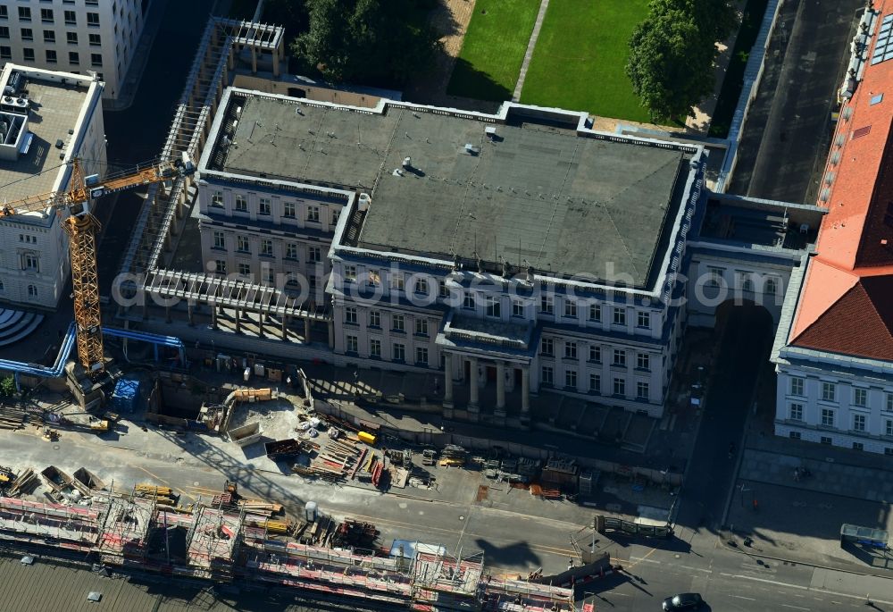 Aerial photograph Berlin - Building of the indoor arena of the Kronprinzenpalais (Crown Prince's Palace) Unter den Linden in Berlin, Germany. The Kronprinzenpalais served as a city palace for the Prussian rulers' house